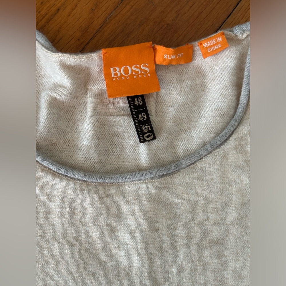 Boss cotton and wool crew neck sweater size large